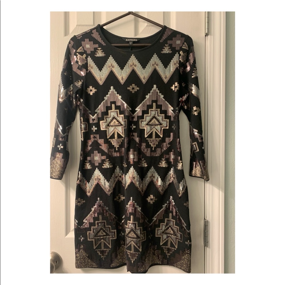 Express knee length sequin dress
